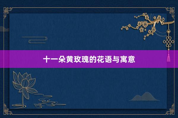 十一朵黄玫瑰的花语与寓意